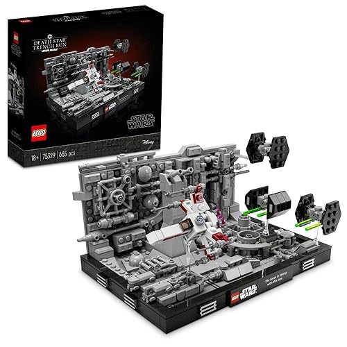 LEGO Star Wars Diorama Volo sulla Trincea della Morte Nera, Kit Modellismo per Adulti a Tema Guerre Stellari, Idea Regalo da Arredo per Uomo o Donna con Caccia TIE Advanced di Darth Vader 75329 - Single