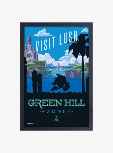 Sonic the Hedgehog Lush Framed Wood Wall Art