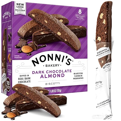 Nonni's, Dark Chocolate Almond Biscotti, 6.88 Ounce - Dark Chocolate Almond - 1-Pack (6.88 Ounce)