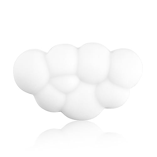 Arisase Cloud Wrist Rest Cushion for Mouse Ergonomic Soft PU Leather Memory Foam Wrist Pain Relief Mouse Wrist Support Pad with Anti-Skid Base for Office School Home Laptop & Computer Mouse (White) - White