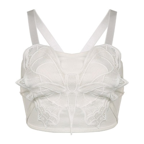 Fluttery Butterfly Lace Corset Camis - White / S