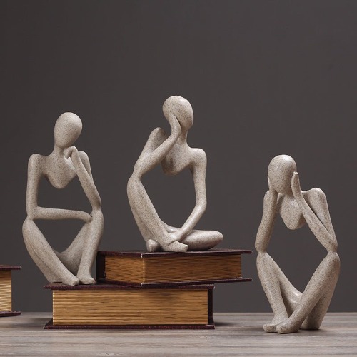 Nordic Abstract Thinker Statue - Small / 3pc Set