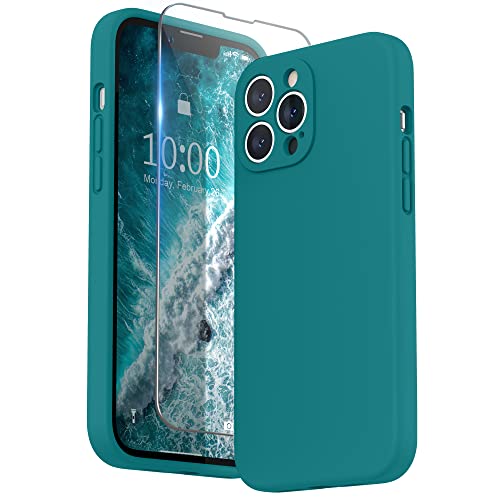 SURPHY Liquid Silicone Case for iPhone 13 Pro Max Case, Individual Protection for Each Lens Shockproof Rubber Full Body Thickened Design for iPhone 13 Pro Max 6.7 inch 2021, Teal Blue - Teal Blue