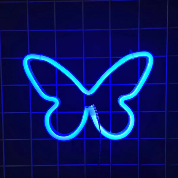 Butterfly Neon LED Night Lights Neon Wall Decor Lamp - Blue