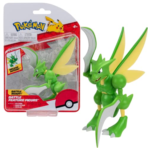 Pokemon Pokémon PKW0167 Feature 4.5-Inch Scyther Battle Figure with Chop Attack Arms, Multi