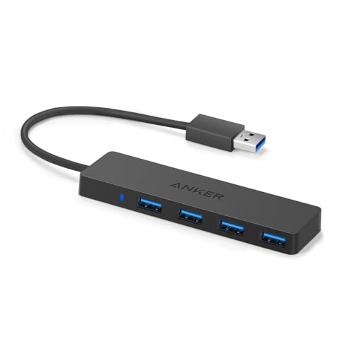 Anker 4-Port USB 3.0 Ultra Slim Data Hub for Macbook, Mac Pro/mini, iMac, Surface Pro, XPS, Notebook PC, USB Flash Drives, Mobile HDD, and More