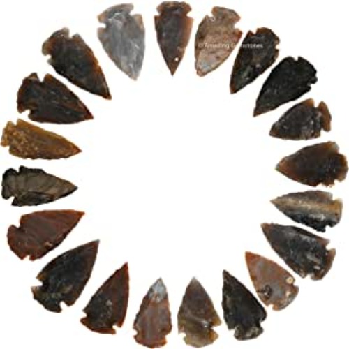 20 Pieces Fancy Jasper Arrowhead, Natural Crystal and Healing Stone Flint Rock Arrow Head - 1" to 1.5" Arrowheads for DIY Project Craft Point Jewelry Making - 20 Pieces (Small) Fancy Jasper