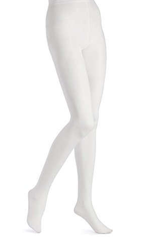 EMEM Apparel Women's Plus Size Queen Opaque Footed Tights - 1X - White