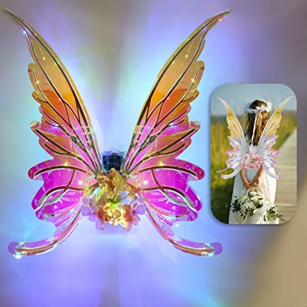 amymark Fairy wings LED light - butterfly wings have flight movements, dressed as Halloween and Christmas party gifts.