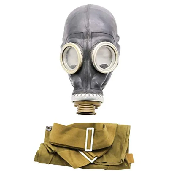 OldShop Gasmaske GP5 Set - Sowjetische Militär Gasmaske Replica Sammlerstück Set W/ Maske, Tasche, Filter - authentischer Look & Verschiedene Größen erhältlich Farbe: Schwarz | Größe: M