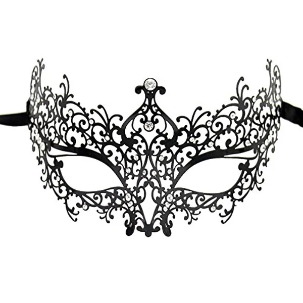 Lady of Luck Venezianische Maske Metall, Maskerade Maske Damen Metall Masken Ball Masken Ideal für Partys und Maskeraden