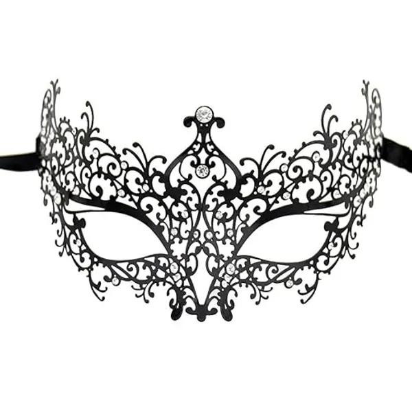 Lady of Luck Venezianische Maske Metall, Maskerade Maske Damen Metall Masken Ball Masken Ideal für Partys und Maskeraden