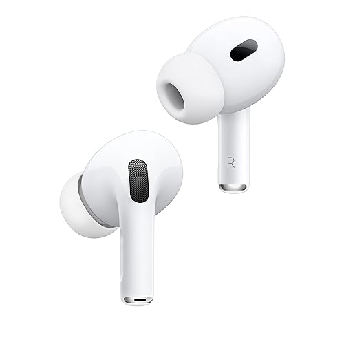 Apple AirPods Pro 2 Wireless Earbuds, Bluetooth Headphones, Active Noise Cancellation, Hearing Aid Feature, Transparency, Personalized Spatial Audio, High-Fidelity Sound, H2 Chip, USB-C Charging