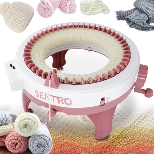 Knitting Machine, 48 Needles Knitting Loom Machine with Row Counter, Smart Weaving Loom Knitting Round Loom, Knitting Board Rotating Double Knit Loom Machine Kit for Kids/Adults