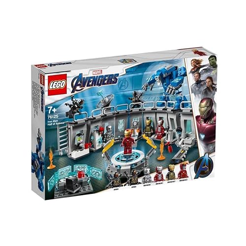 LEGO 76125 Super Heroes Marvel Avengers Iron Man Hall of Armor, Modular Lab with 6 Marvel Universe Minifigures, Playset - Iron Man