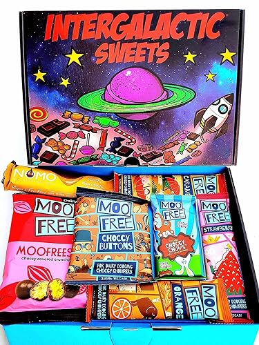 Moo Free & NOMO Chocolate Selection Hamper Gift Box | Free From, Dairy Free, Gluten Free & Vegan | Hamper Exclusive To INTERGALACTIC SWEETS