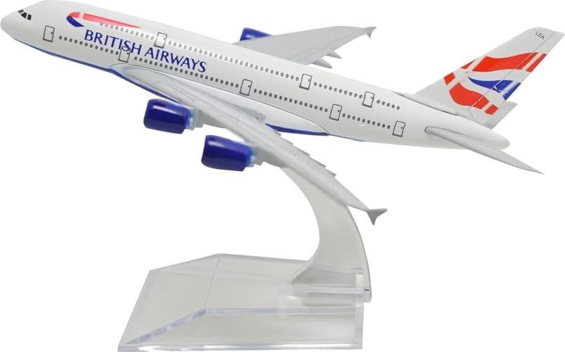 16cm Airbus A380 British Airways Die Cast Metal Desk Aircraft Plane Model