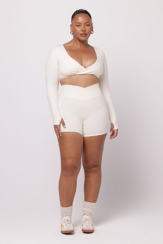 Aurora Long Sleeve Crop | Butter | S