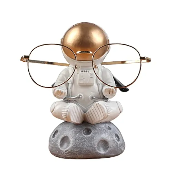 Sempoda Astronaut Glasses Holder, Resin Funny Decorative Eyeglass Holder, Creative Astronaut Glasses Holder Stand for Home Office Decoration, Astronaut Sculpture Holder for Holiday Birthday Gift