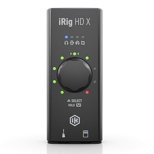 IK Multimedia iRig HD X Guitar Audio Interface - 96 kHz Music Recording, 24-bit, For iPhone, iPad, Mac, iOS, And PC With Lightning Cable, USB-C, Guitar Accessories, Recording Studio Equipment
