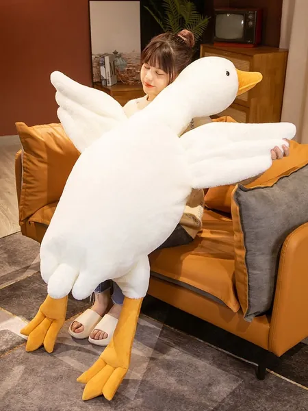 50-160CM Huge Goose Plush Toys Big Duck Doll Soft Stuffed Animal Sleeping Pillow Cushion Christmas Gifts for Kids and Girls