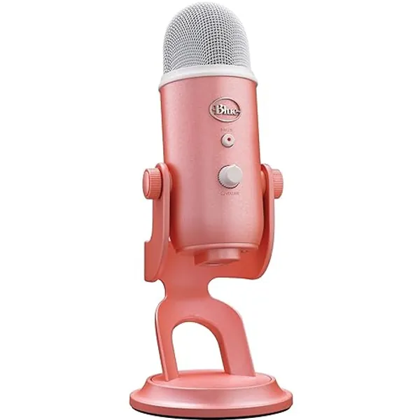 Logitech for Creators Blue Yeti USB Microphone for Gaming, Streaming, Podcasting, Twitch, YouTube, Discord, Recording for PC and Mac, 4 Polar Patterns, Studio Quality Sound, Plug & Play - Pink Dawn - Pink Dawn - Gaming Microphone - Microphone