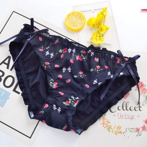 Strawberry Field Panties - Navy Blue / M