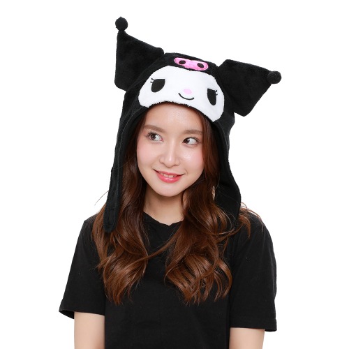 Kuromi Kigurumi Hat - BLACK / OS