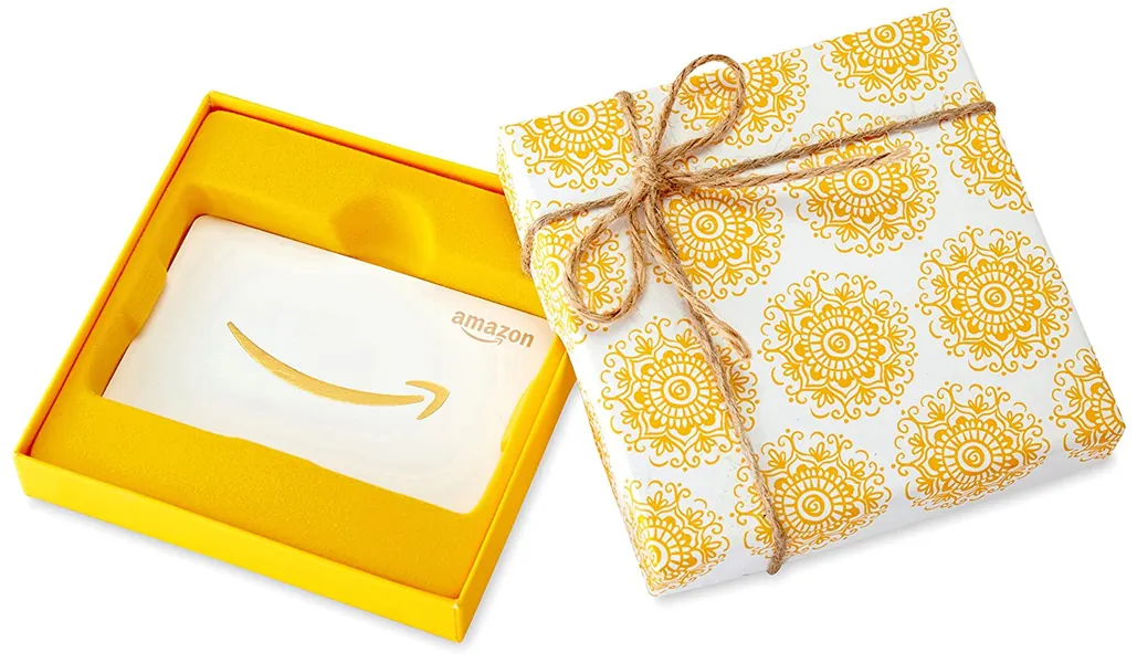 Amazon.com Gift Card in a Yellow Swirl Box - 0 Yellow Swirl Box