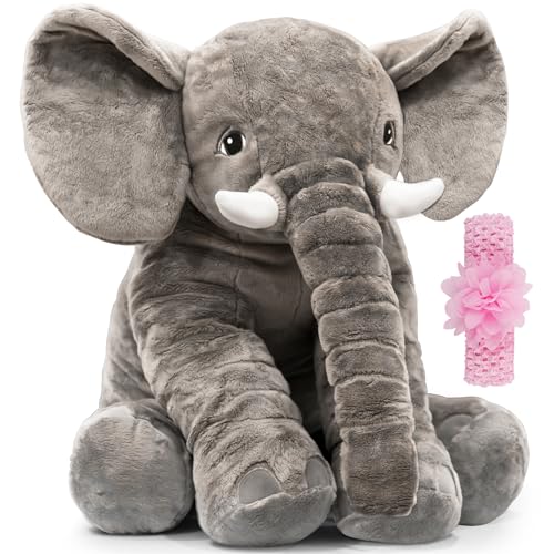 Homily Stuffed Elephant Plush Animal Toy 24 INCH - 24inch-2