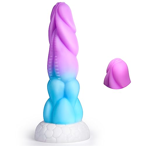 Realistic Monster Dildo for Women: 8.5" Big Huge Anal Dildo with Strong Suction Cup for Hands-Free Play, Liquid Silicone G Spot Dragon Dildo Prostate Massager Adult Sex Toys for Women, Men