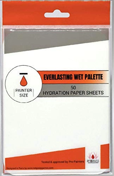 Redgrassgames 50 Hydration Paper Sheets for Everlasting Wet Palette Painter - Hydration Paper for Miniature Painting