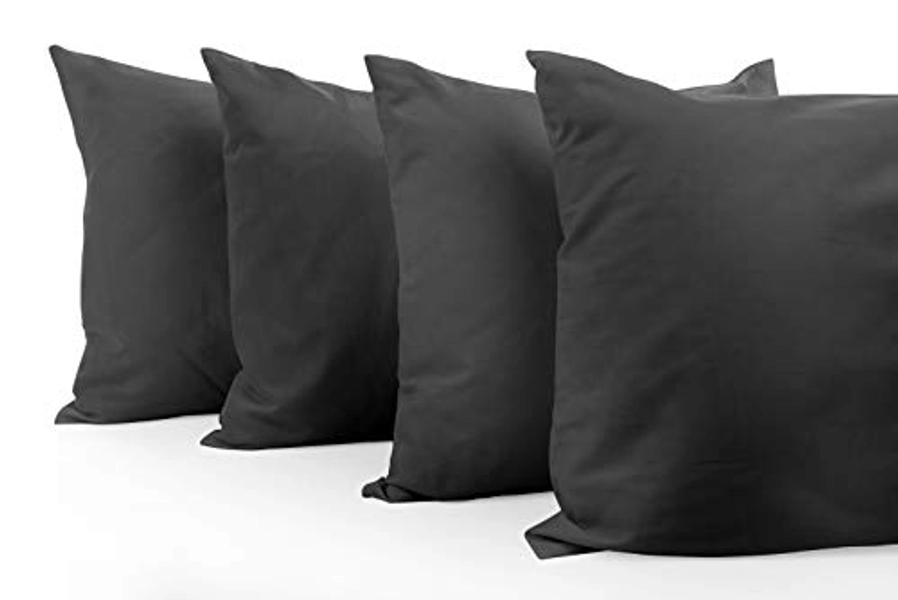 Comfort Beddings Standard Pillow Cases Set of 4 Grey 100% Organic Cotton 810 Thread Count Premium Grey Cotton Pillowcases, Standard Pillowcase Pillow Covers, 20 x 26 inch