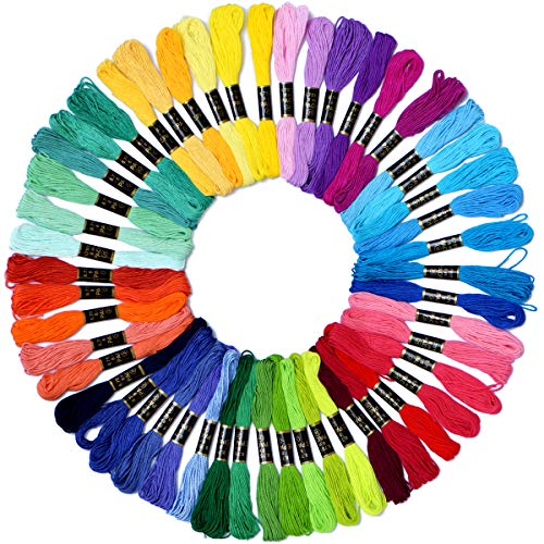 Embroidery Floss Rainbow Color 50 Skeins Per Pack Cross Stitch Threads Friendship Bracelets Floss Crafts Floss - 50 SKIENS