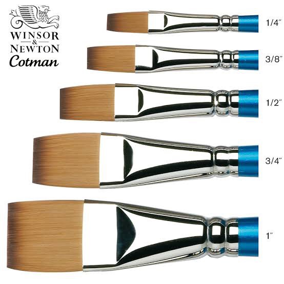 Winsor & newton cotman 666 short handle one stroke flat brush I พู่กันแบนขนยาวด้ามสั้น
