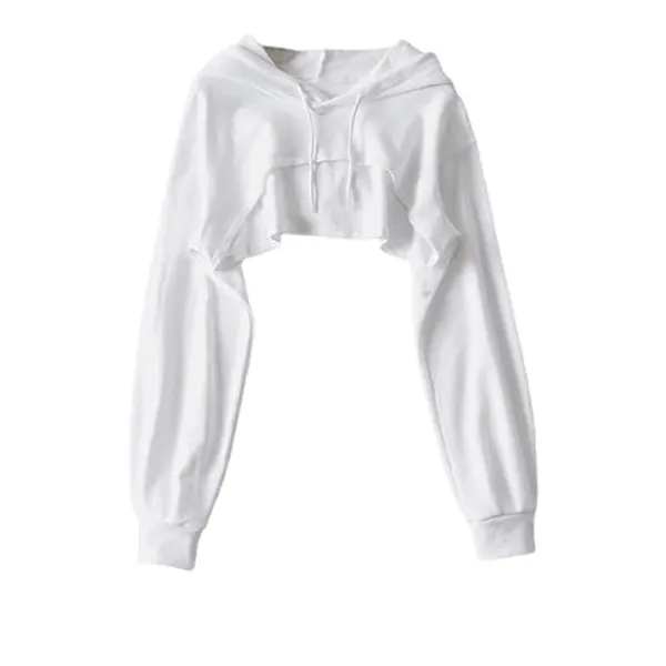 NEFLUM Womens Long Sleeve Cropped Hoodies Sweatshirt Aesthetic Punk Hip-Hop Dance Plain Sexy Rave Blackpink Hoodie Sweat Jacket Women Women Hoodie Kawaii Clothes Y2k Clothes