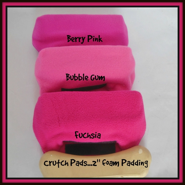 Pink Fuchsia Fleece Bounce Back Padding Crutch Pad Covers, Crutch Tote Bag, Toe Warmer Bootie, Volleyball Sock, Stops Arm Pit Pain