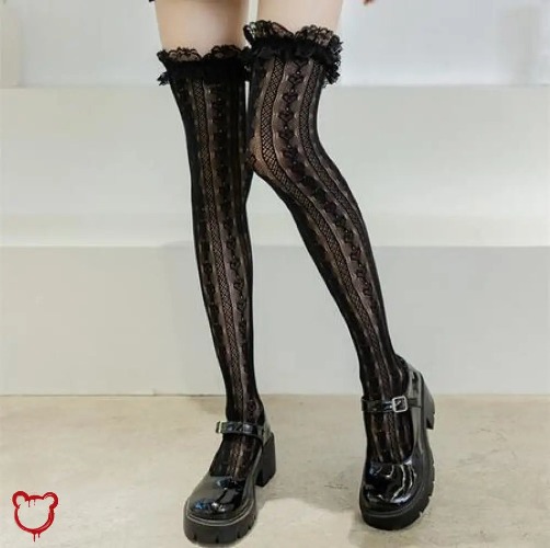 Gothic Black Knee-Highs