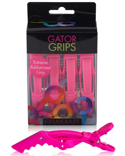 Framar Gator Grips Pink Hair Clips for Styling, Hair Clips For Women – Alligator Clips for Hair / Crocodile Clips for Hair Styling – Sectioning Clips For Hair