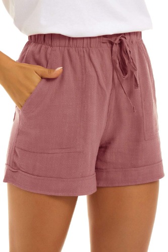 GOLDPKF Womens Shorts Summer Casual Baggy Elastic Waist Beach Shorts with Pockets Denim Shorts