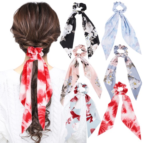 6 Pcs Hair Scarf Scrunchies for Women 
