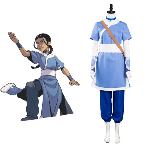 Avatar: the last Airbender Halloween Carnival Suit Katara Cosplay Costume | Female / S