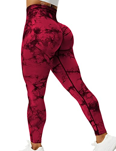 ZAAYO Gym Leggings for Women Scrunch Bums Leggings High Waist Sport Leggings for Yoga Gym Workout Fitness - XL - #5 Red