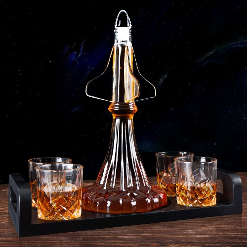 SuJolly Rocket Whiskey Decanter for Space Lover, Adventurer or Risk Taker, Space Shuttle Whisky Dispenser for Astronomy Enthusiast or Planetarium, Gift for Men, Husband, Dad or Son, 1000ml