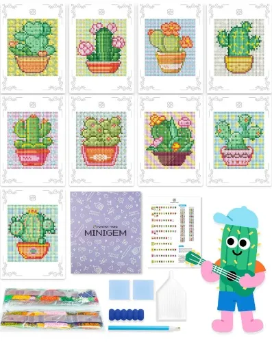 cactus postcard diamond painting