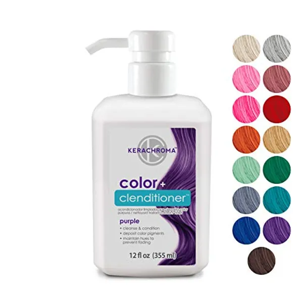 Kerachroma Clenditioner Hair Dye (15 colors) Depositing Color Conditioner, Semi Permanent, Vegan and Cruelty-Free, 12 fl. Oz