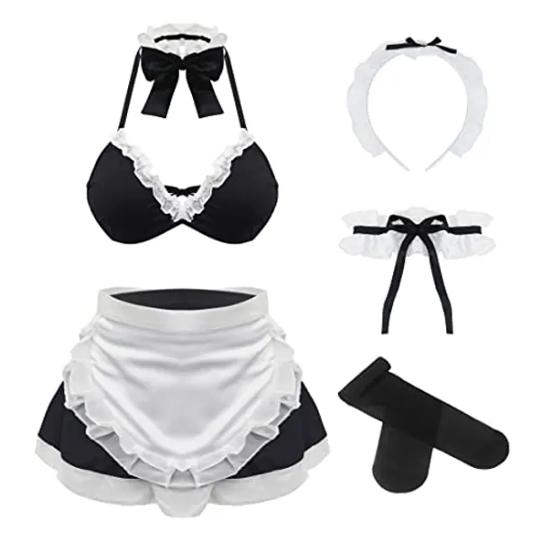 paloli Maid Outfit Anime Cosplay Costume French Apron Fancy Lingerie Sets for Women