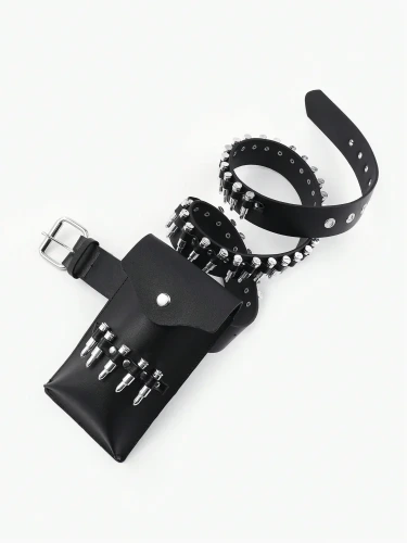 0.93€ 96% di SCONTO|1 cintura da donna nera PU Bullet Belt borsa per cellulare portafoglio cintura moda Westcowboy cintura in metallo san valentino regalo di natale moda| |   - AliExpress