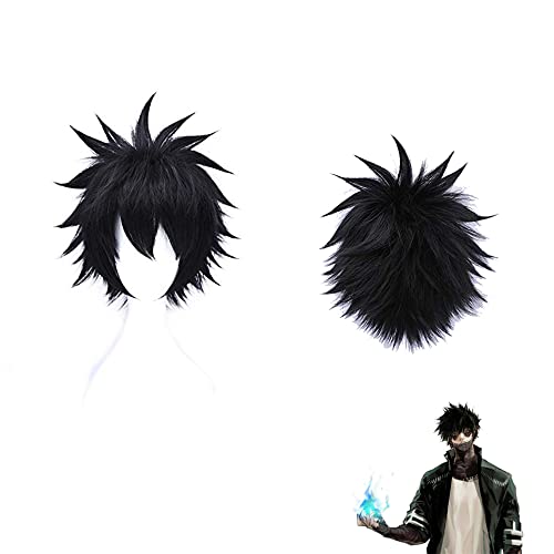 MUZI WIG Anime Cosplay con Retina per Parrucca per My Hero Academia (Dabi)