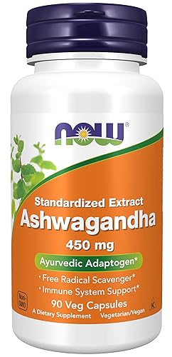 NOW Foods Supplements, Ashwagandha (Withania somnifera) 450 mg (Standardized Extract) for Immune Support ,90 Veg Capsules